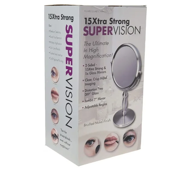 Flou 15Xtra Strong Supervision Makeup Mirror - Silver - Picture 1 of 3